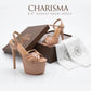 Mubashira 6.5 Inches beige high heels