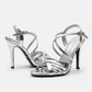 TC 4.5-inch Women’s Silver Open Toe Pageant / party High Heel stilettos Sandals with Buckle Strap