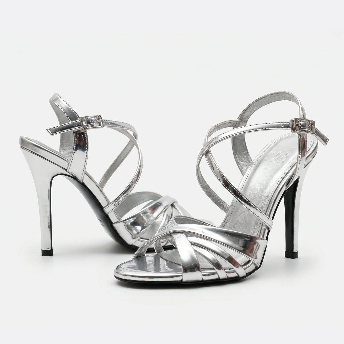 TC 4.5-inch Women’s Silver Open Toe Pageant / party High Heel stilettos Sandals with Buckle Strap