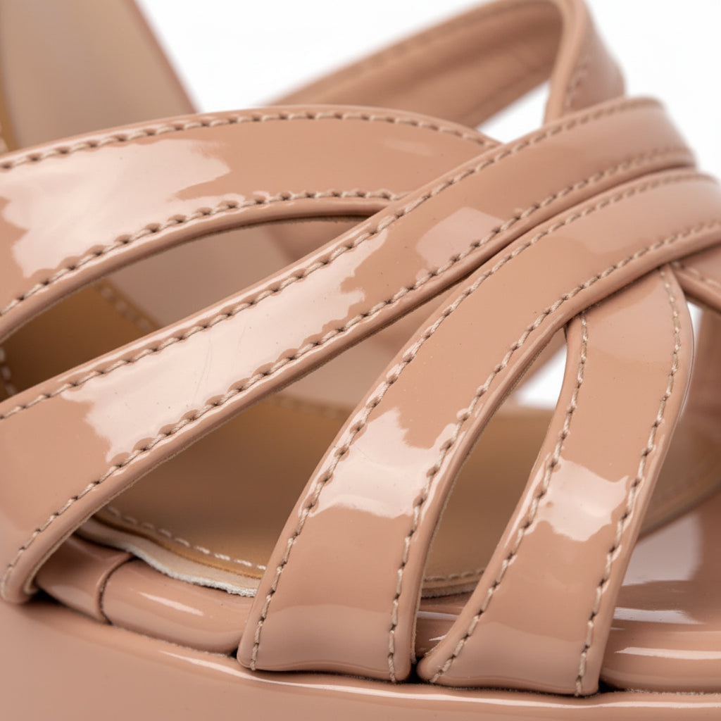 Diva 6.5 inches Block nude high heels - Elegant pageant high heels