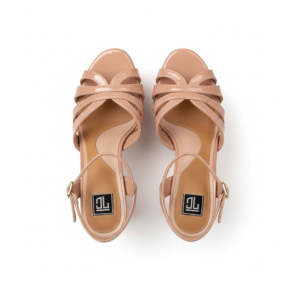 Diva 6.5 inches Block nude high heels - Elegant pageant high heels