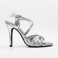 TC 4.5-inch Women’s Silver Open Toe Pageant / party High Heel stilettos Sandals with Buckle Strap