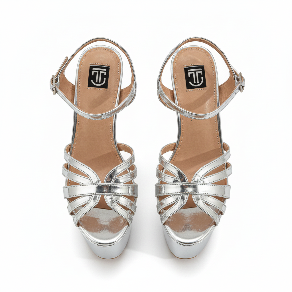 Mubashira Gold 6.5 inches high heels