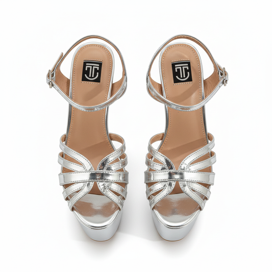 Mubashira Gold 6.5 inches high heels