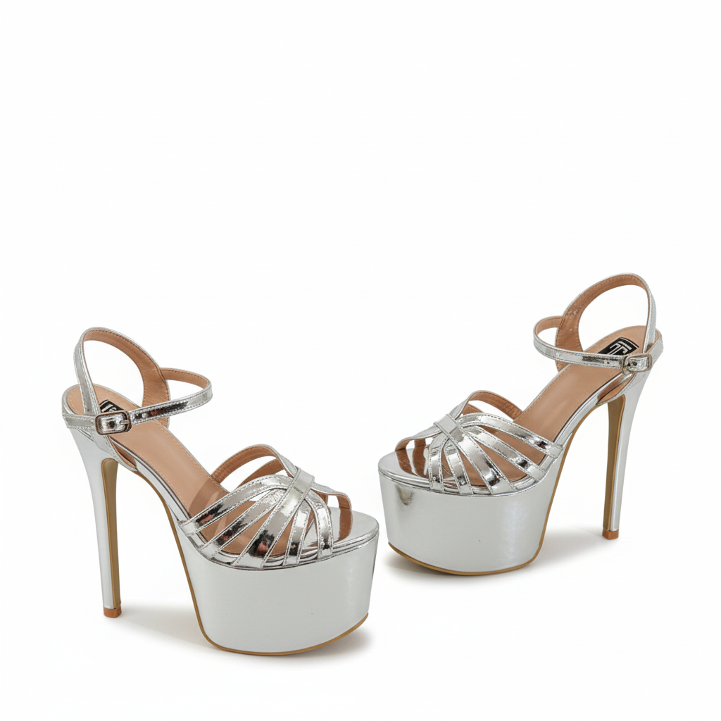 Mubashira Gold 6.5 inches high heels