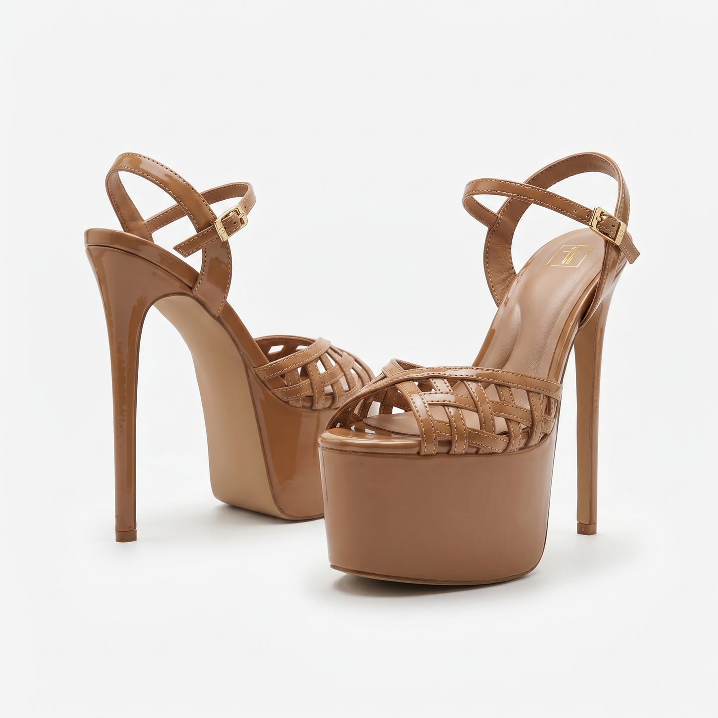Sharlotte 6.5 Inch Brown Pageant Heels - Comfortable Platform Stilettos for Women | TrendyCreation
