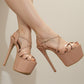 Khajista 6.5 inches nude color high heels