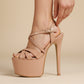 Khajista 6.5 inches nude color high heels