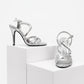TC 4.5-inch Women’s Silver Open Toe Pageant / party High Heel stilettos Sandals with Buckle Strap