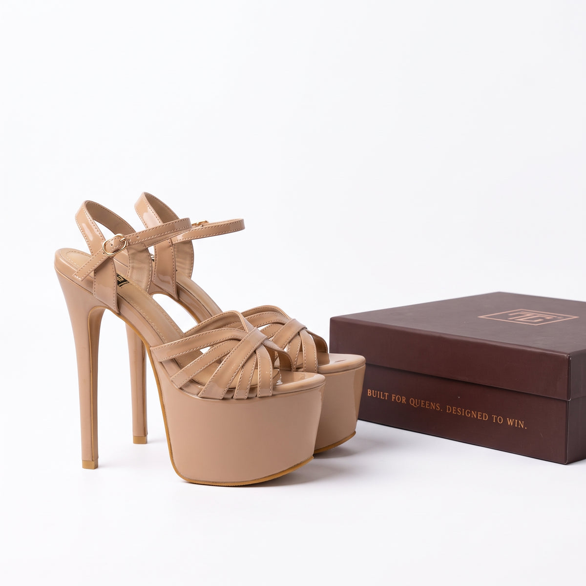 TC Charisma Warm nude color 6.5 inches platform pageant high heels