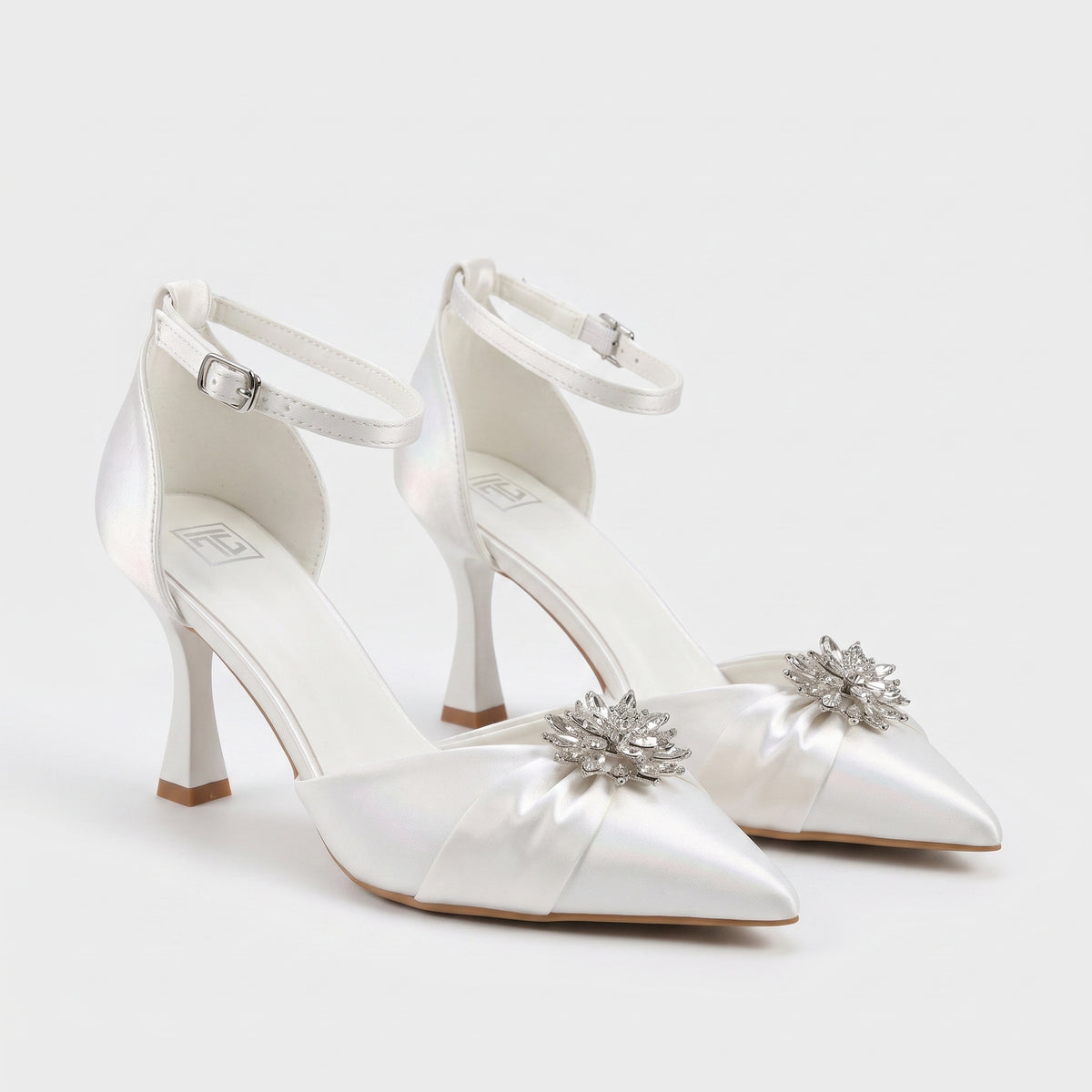 Amore White Bridal High Heels – Crystal Pumps