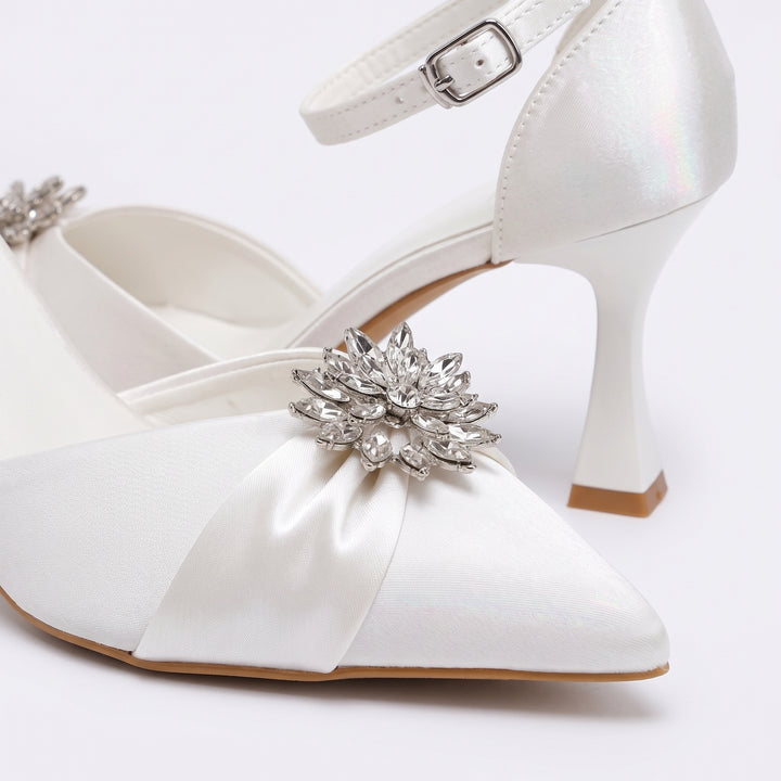 Amore White Bridal High Heels – Crystal Pumps