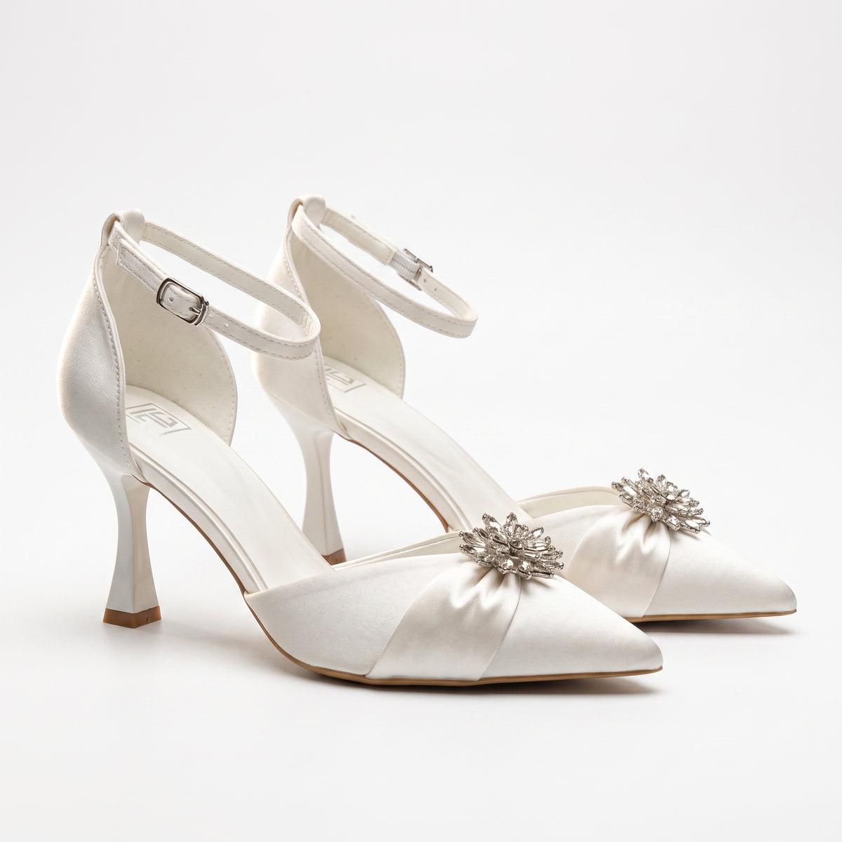 Amore White Bridal High Heels – Crystal Pumps