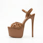 Sharlotte 6.5 Inch Brown Pageant Heels - Comfortable Platform Stilettos for Women | TrendyCreation