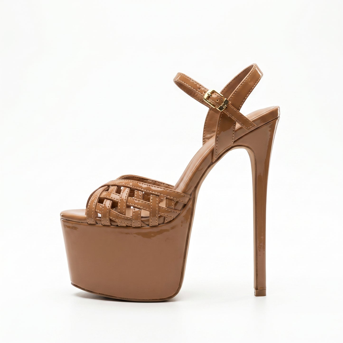 Sharlotte 6.5 Inch Brown Pageant Heels - Comfortable Platform Stilettos for Women | TrendyCreation