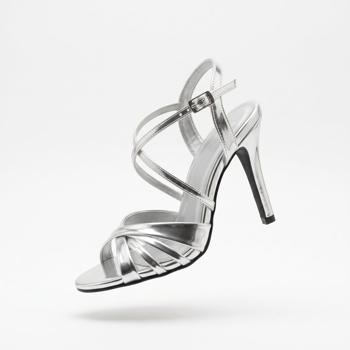 TC 4.5-inch Women’s Silver Open Toe Pageant / party High Heel stilettos Sandals with Buckle Strap