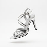 TC 4.5-inch Women’s Silver Open Toe Pageant / party High Heel stilettos Sandals with Buckle Strap