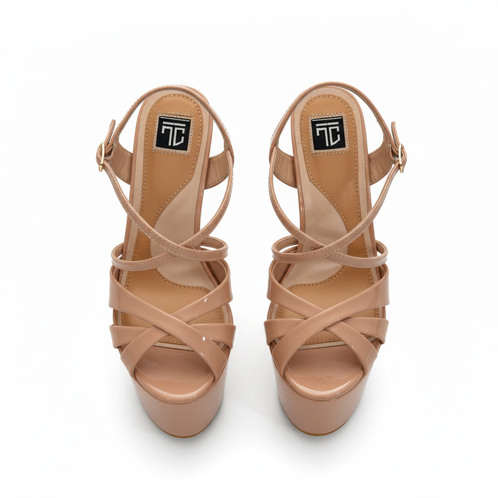 Khajista 6.5 inches nude color high heels