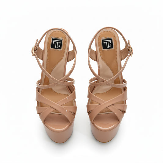 Khajista 6.5 inches nude color high heels