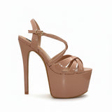 Khajista 6.5 inches nude color high heels