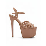 Mubashira 6.5 Inches beige high heels