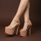 Mubashira 6.5 Inches beige high heels