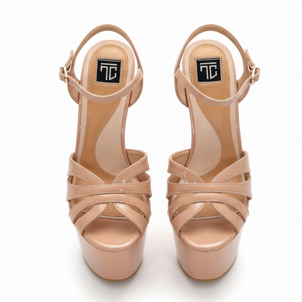 Diva 6.5 inches Nude color Platform pageant high heels