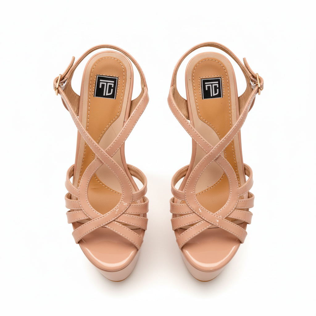 Finale 6.5 inches Nude color platform high heels - Elegant pageant high heels