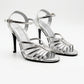 TC Silver Mutya 4.5 inch Women's Elegant High Heel Sandals with Glittery Glass Finish