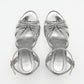 TC Silver Mutya 4.5 inch Women's Elegant High Heel Sandals with Glittery Glass Finish