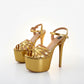 Mubashira Golden 6.5 inches high heels