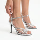 TC Silver Mutya 4.5 inch Women's Elegant High Heel Sandals with Glittery Glass Finish