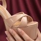 Runway 6.5 inches nude color high heels