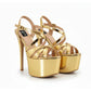 Khajista Golden 6.5 inches high heels