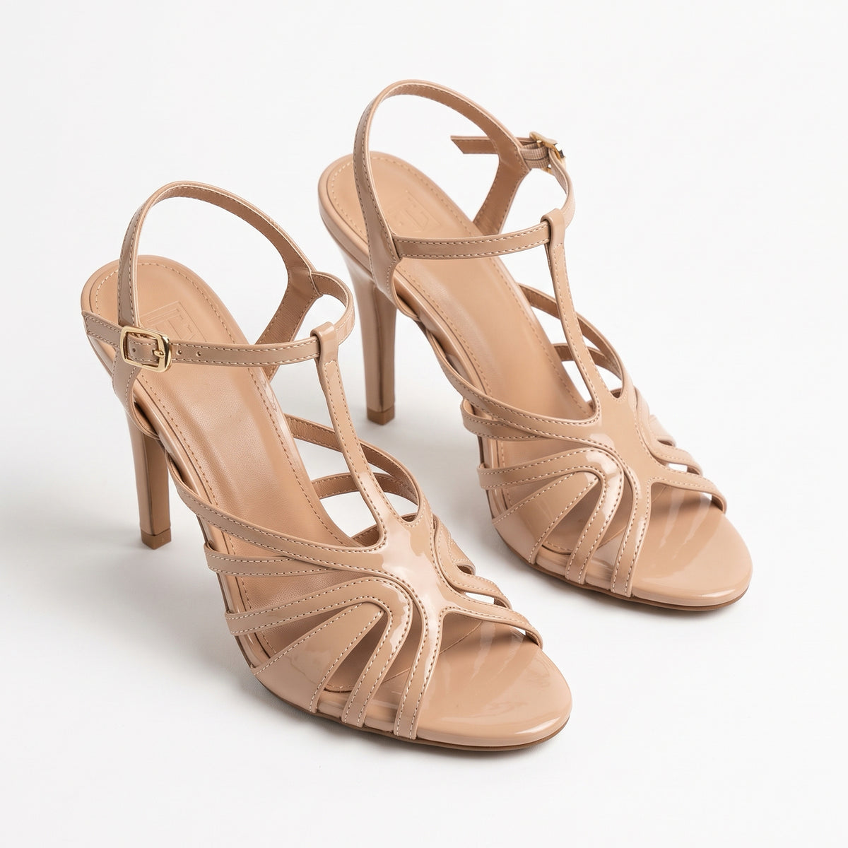 TC Stiletto high heels Nude color 4.5-inch for pageant / parties - Lyndzy Nude Ankle Strap heels