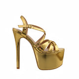 Khajista Golden 6.5 inches high heels