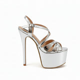 Khajista Silver 6.5 inches high heels