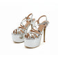 Khajista Silver 6.5 inches high heels