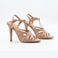 TC Stiletto high heels Nude color 4.5-inch for pageant / parties - Lyndzy Nude Ankle Strap heels