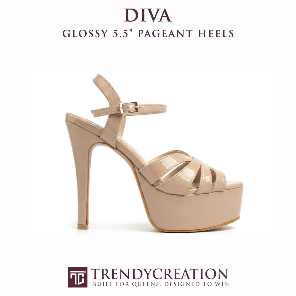 TC Diva nude color 5.5 inches Platform pageant high heels